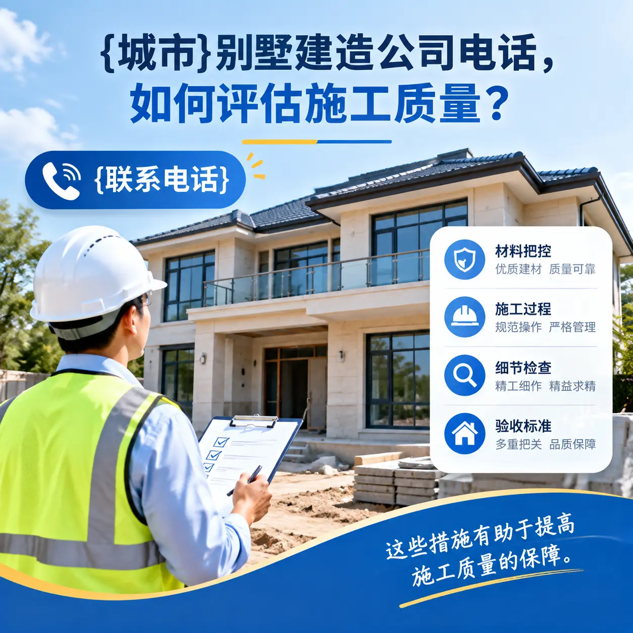 清镇别墅建造公司电话，如何评估施工质量？