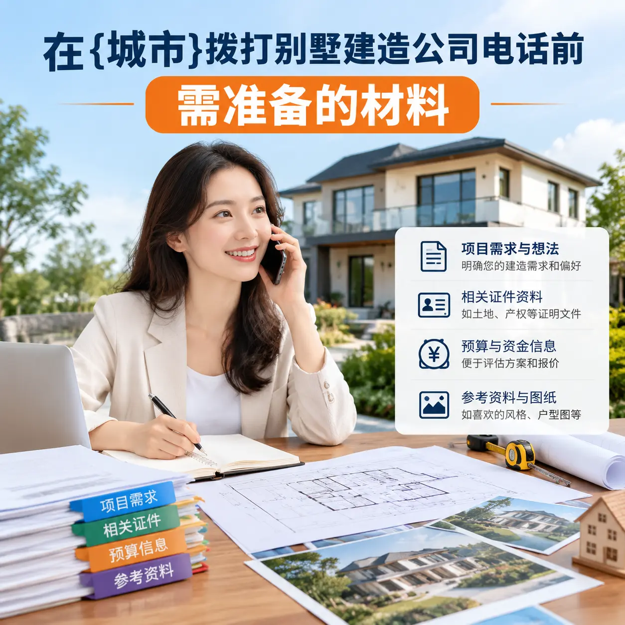 在清镇拨打别墅建造公司电话前需准备的材料